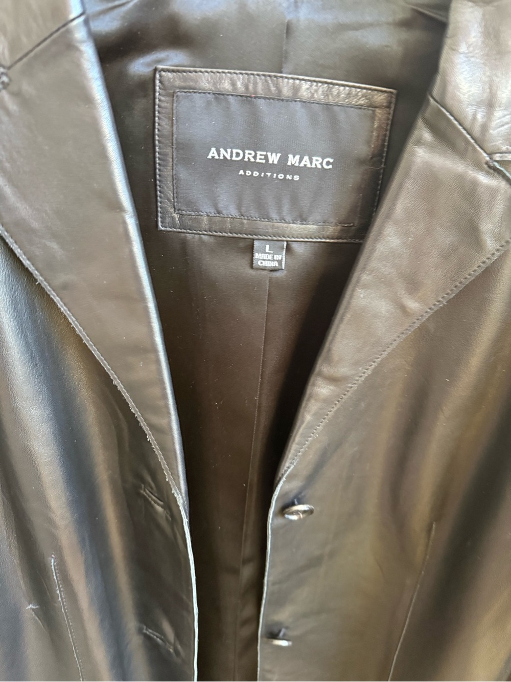Andrew Mark, additions, black, genuine, leather blazer jacket